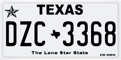 TX license plate DZC3368