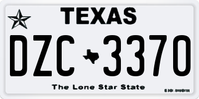 TX license plate DZC3370