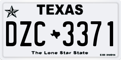 TX license plate DZC3371