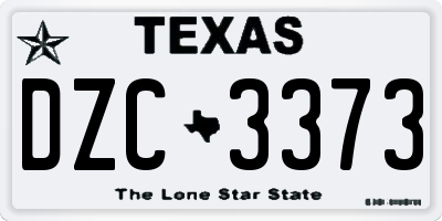 TX license plate DZC3373