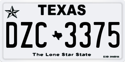 TX license plate DZC3375
