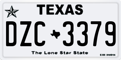 TX license plate DZC3379