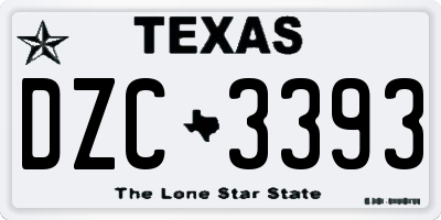 TX license plate DZC3393