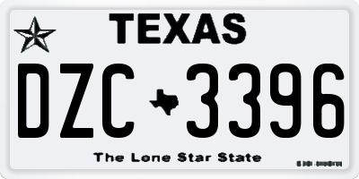 TX license plate DZC3396