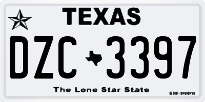 TX license plate DZC3397