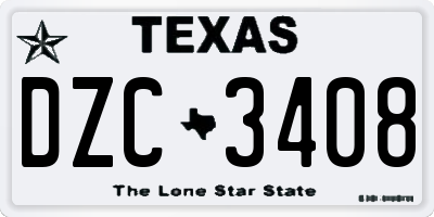 TX license plate DZC3408