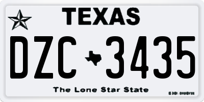 TX license plate DZC3435