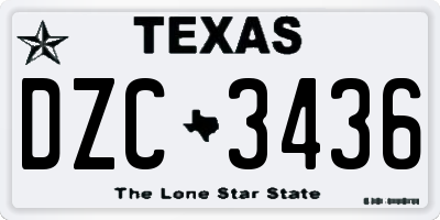 TX license plate DZC3436