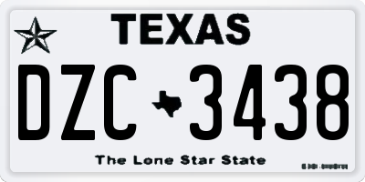 TX license plate DZC3438