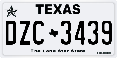 TX license plate DZC3439