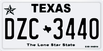TX license plate DZC3440