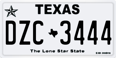 TX license plate DZC3444