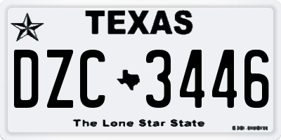 TX license plate DZC3446
