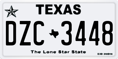 TX license plate DZC3448