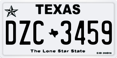 TX license plate DZC3459