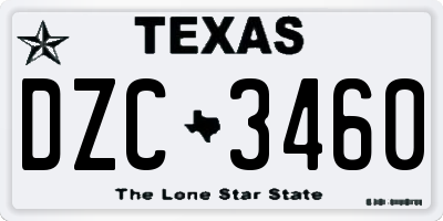 TX license plate DZC3460