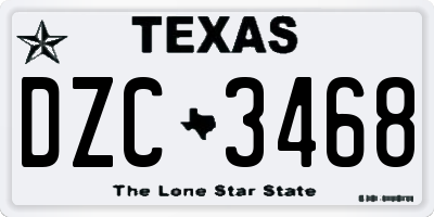 TX license plate DZC3468