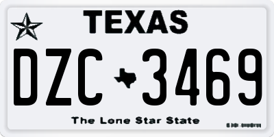 TX license plate DZC3469