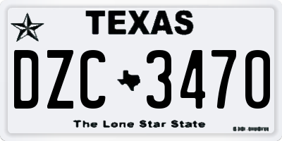 TX license plate DZC3470