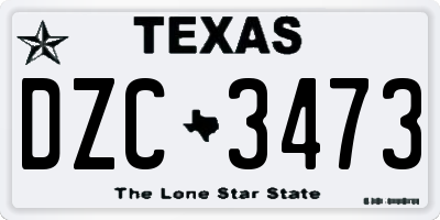TX license plate DZC3473