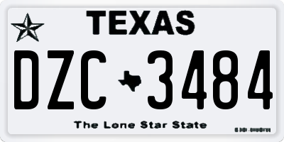 TX license plate DZC3484