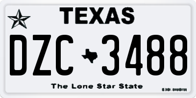 TX license plate DZC3488