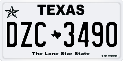 TX license plate DZC3490