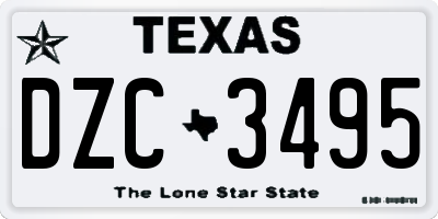 TX license plate DZC3495