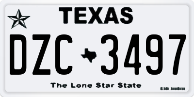 TX license plate DZC3497
