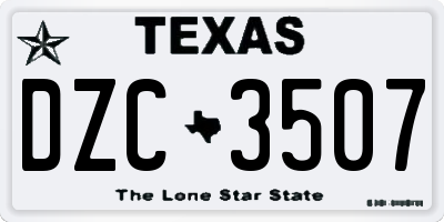 TX license plate DZC3507