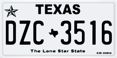 TX license plate DZC3516