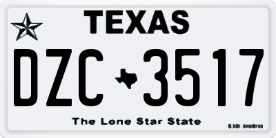 TX license plate DZC3517