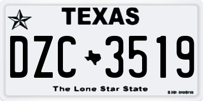 TX license plate DZC3519