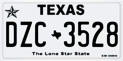 TX license plate DZC3528