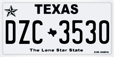 TX license plate DZC3530