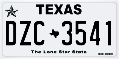 TX license plate DZC3541