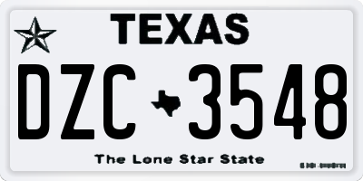 TX license plate DZC3548