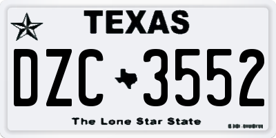TX license plate DZC3552