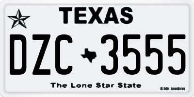 TX license plate DZC3555