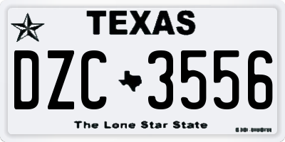 TX license plate DZC3556