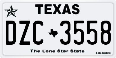 TX license plate DZC3558