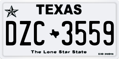TX license plate DZC3559