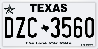 TX license plate DZC3560