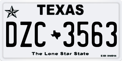 TX license plate DZC3563