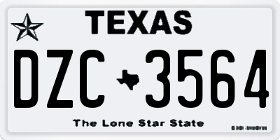 TX license plate DZC3564