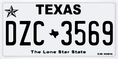 TX license plate DZC3569