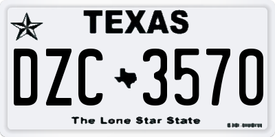 TX license plate DZC3570