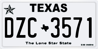 TX license plate DZC3571