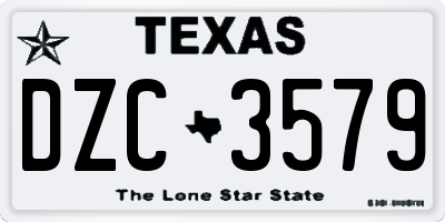 TX license plate DZC3579