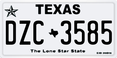 TX license plate DZC3585